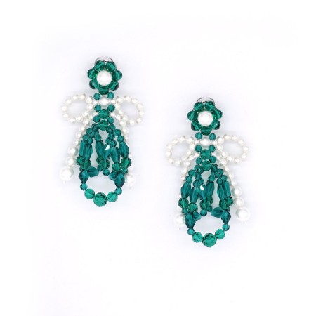 GREEN BOW-KNOT CRYSTAL EARRINGS Jusqu'à 80% De Réduction