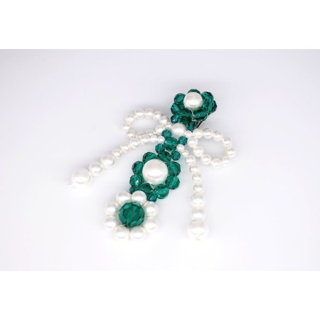 GREEN-WHITE CRYSTAL EARRINGS outlet