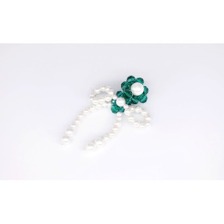 GREEN BOW-KNOT CRYSTAL EARRINGS de la marque