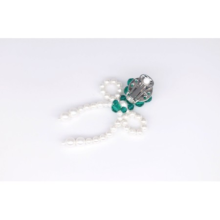 GREEN BOW-KNOT CRYSTAL EARRINGS de la marque