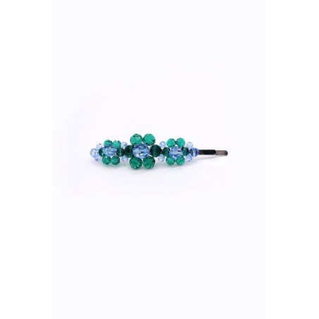 PEACOCK BLUE CRYSTAL BARRETTE Paris Déstockage Promo