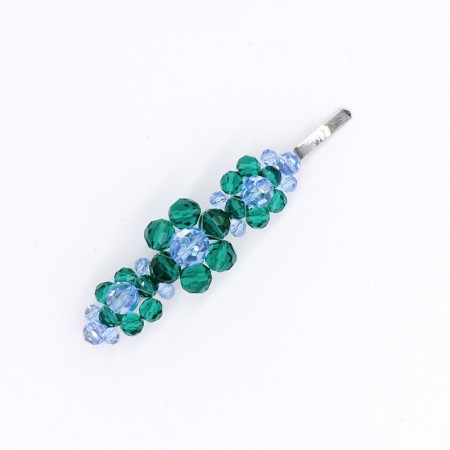 PEACOCK BLUE CRYSTAL BARRETTE Paris Déstockage Promo