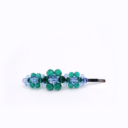 PEACOCK BLUE CRYSTAL BARRETTE Paris Déstockage Promo