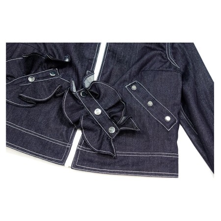 NAVY BLUE JACKET WITH RUFFLE POCKETS de pas cher