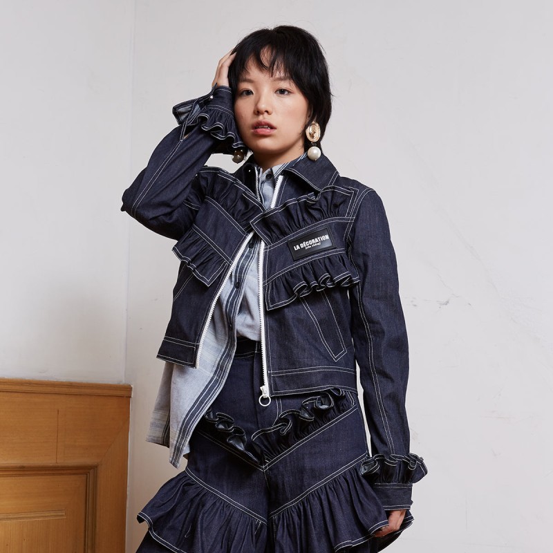 RUFFLED DENIM JACKET acheter