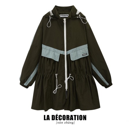 OUTDOOR OVERSIZE HOODED TRENCH COAT pas cher chine