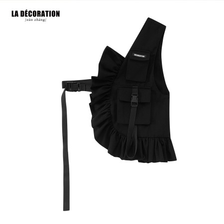 BLACK RUFFLED WAISTCOAT meilleur choix