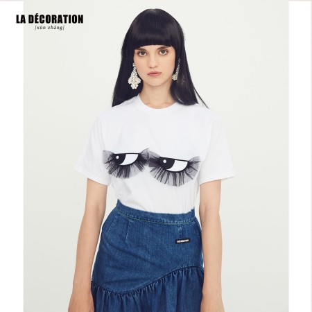 DENIM SKIRT WITH RUFFLES le des métaux précieux