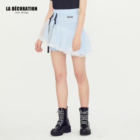 BLUE STRIPE MESH SKIRT de technologie