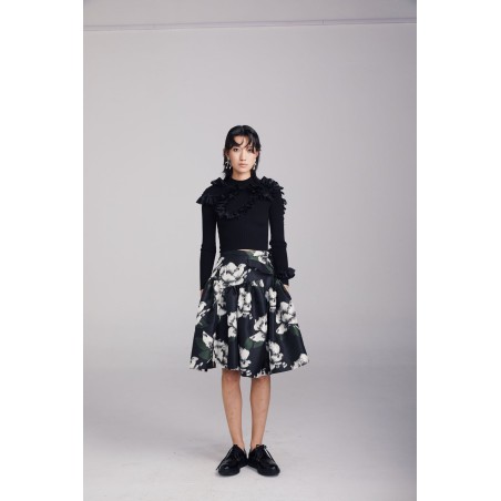 BLACK RUFFLE TRIMMED KNIT Le MVP de beaucoup