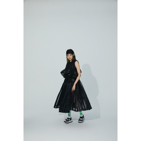 PREORDER BLACK ORGANZA PATCHWORK DRESS le concept de la Pate a emporter 