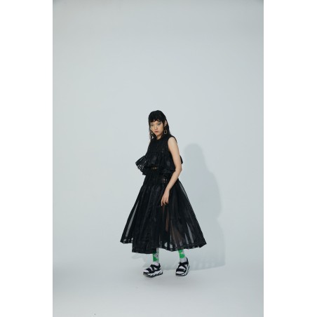 PREORDER BLACK ORGANZA PATCHWORK DRESS le concept de la Pate a emporter 