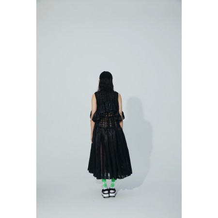 PREORDER BLACK ORGANZA PATCHWORK DRESS le concept de la Pate a emporter 