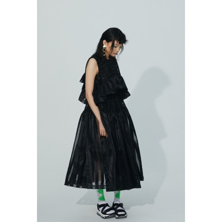 PREORDER BLACK ORGANZA PATCHWORK DRESS le concept de la Pate a emporter 