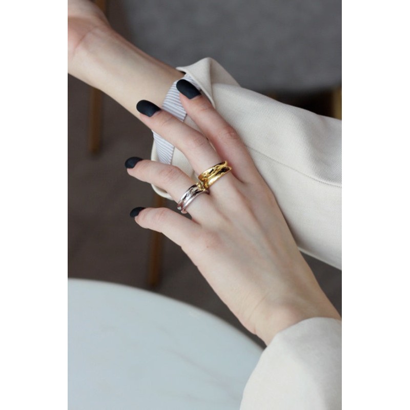 WHITE GOLD/ 18K GOLD CHIC RING l'achat 