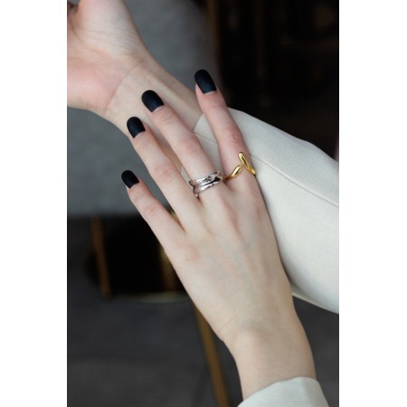 WHITE GOLD/ 18K GOLD CHIC RING l'achat 