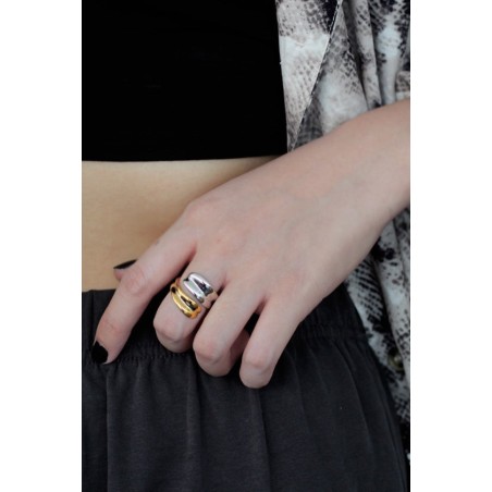 TWO-TONE RING brillant des détails fins