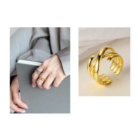 WHITE GOLD/ 18K GOLD TWIST RING Le MVP de beaucoup