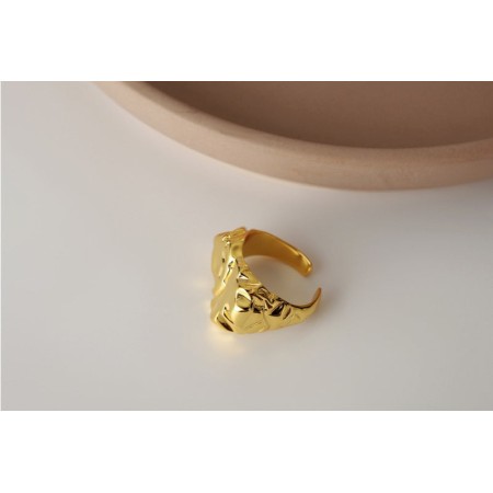 WHITE GOLD/ 18K GOLD CHIC RING JUSQU'A -70%! 