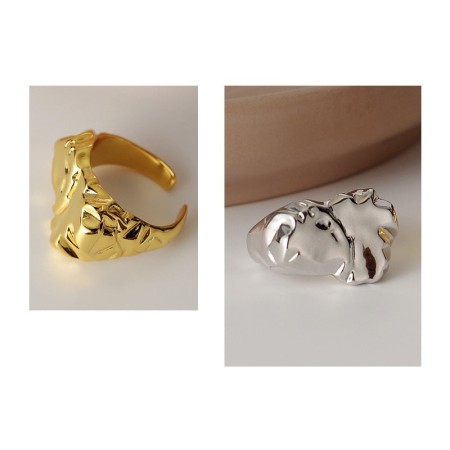 WHITE GOLD/ 18K GOLD CHIC RING JUSQU'A -70%! 