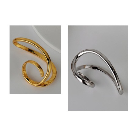 WHITE GOLD/ 18K GOLD CURVED RING pour bénéficier 