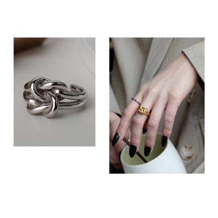 WHITE GOLD/ 18K GOLD TWIST RING Fin de série