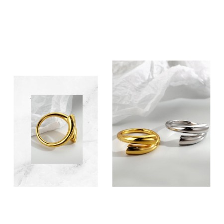 WHITE GOLD/ 18K GOLD MINIMALIST RING en stock