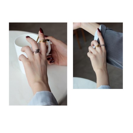 WHITE GOLD/ 18K GOLD MINIMALIST RING en stock