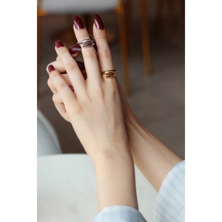 WHITE GOLD/ 18K GOLD MINIMALIST RING en stock