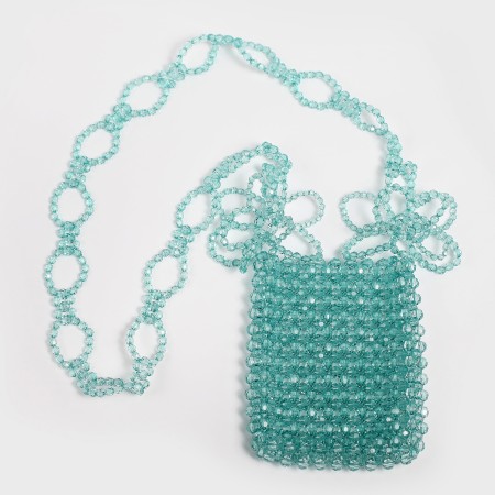 TEAL CRYSTAL BEADED CROSSBODY BAG Pour