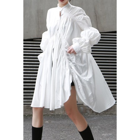 PLEATED SHIRT DRESS (FIVES COLORS) Dans la société mordern