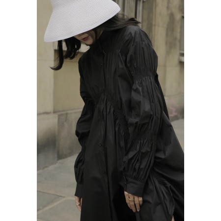 PLEATED SHIRT DRESS (FIVES COLORS) Dans la société mordern