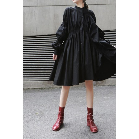 PLEATED SHIRT DRESS (FIVES COLORS) Dans la société mordern