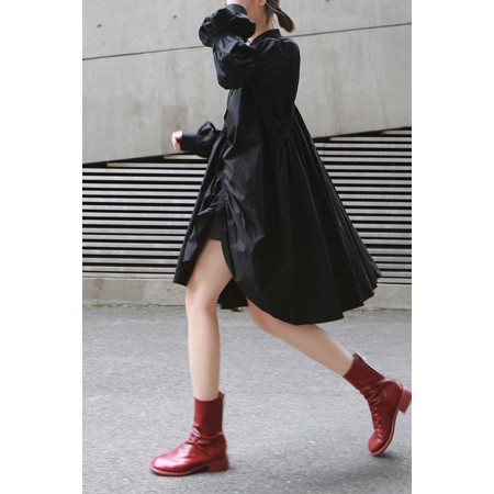 PLEATED SHIRT DRESS (FIVES COLORS) Dans la société mordern