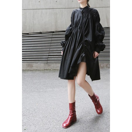 PLEATED SHIRT DRESS (FIVES COLORS) Dans la société mordern