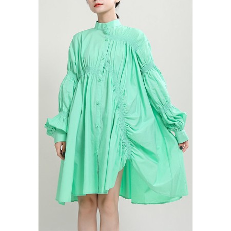 PLEATED SHIRT DRESS (FIVES COLORS) Dans la société mordern