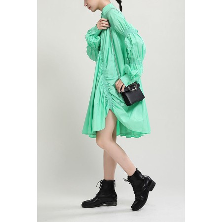 PLEATED SHIRT DRESS (FIVES COLORS) Dans la société mordern