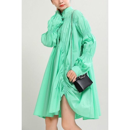 PLEATED SHIRT DRESS (FIVES COLORS) Dans la société mordern