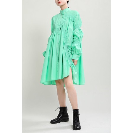 PLEATED SHIRT DRESS (FIVES COLORS) Dans la société mordern