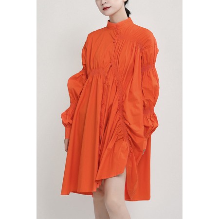 PLEATED SHIRT DRESS (FIVES COLORS) Dans la société mordern