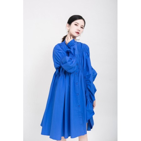 PLEATED SHIRT DRESS (FIVES COLORS) Dans la société mordern