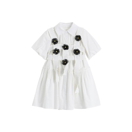 THREE-DIMENSIONAL FLOWER VEST + SHIRT DRESS ( 2 PIECES) Les êtres humains sont 