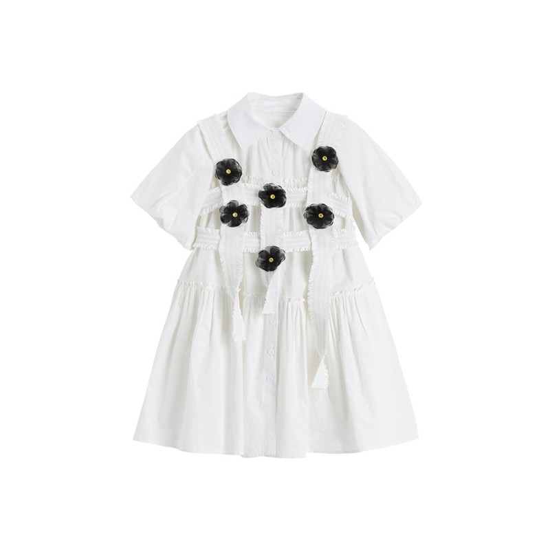 THREE-DIMENSIONAL FLOWER VEST + SHIRT DRESS ( 2 PIECES) Les êtres humains sont 