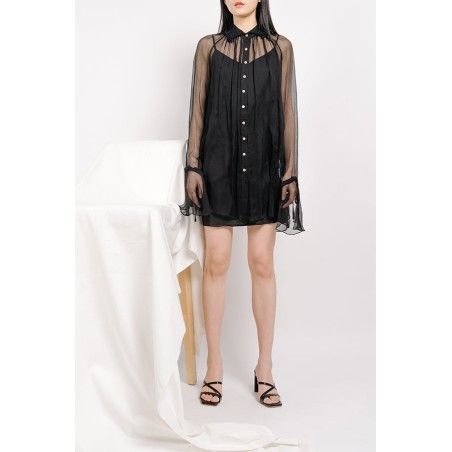 SILK SHIRT DRESS (2 PIECE SLEEVELESS DRESS+SHIRT DRESS) des créatures d'habitude