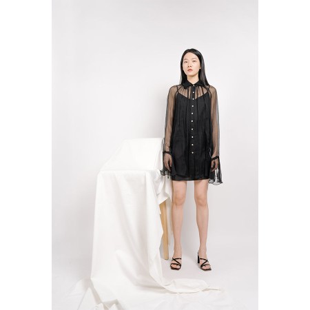 SILK SHIRT DRESS (2 PIECE SLEEVELESS DRESS+SHIRT DRESS) des créatures d'habitude