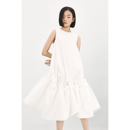 RUFFLE HEM SLEEVELESS DRESS acheter en ligne