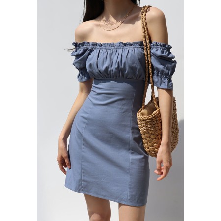 SQUARE NECK PUFF SLEEVE DRESS Par le système avancé 