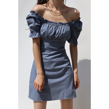 SQUARE NECK PUFF SLEEVE DRESS Par le système avancé 