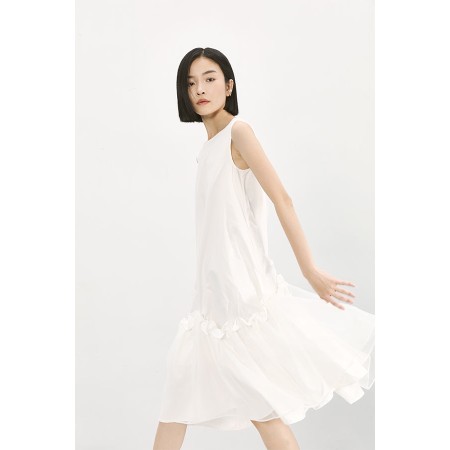 RUFFLE HEM SLEEVELESS DRESS acheter en ligne