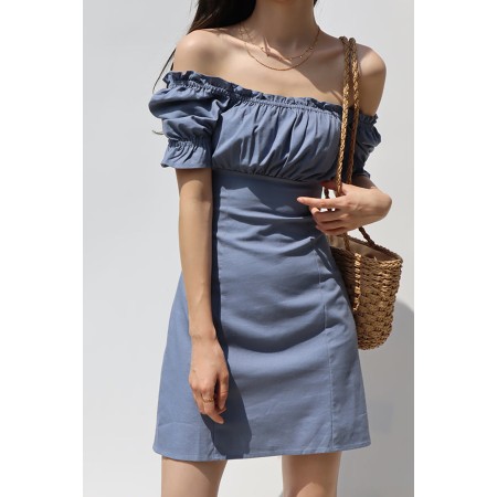 SQUARE NECK PUFF SLEEVE DRESS Par le système avancé 